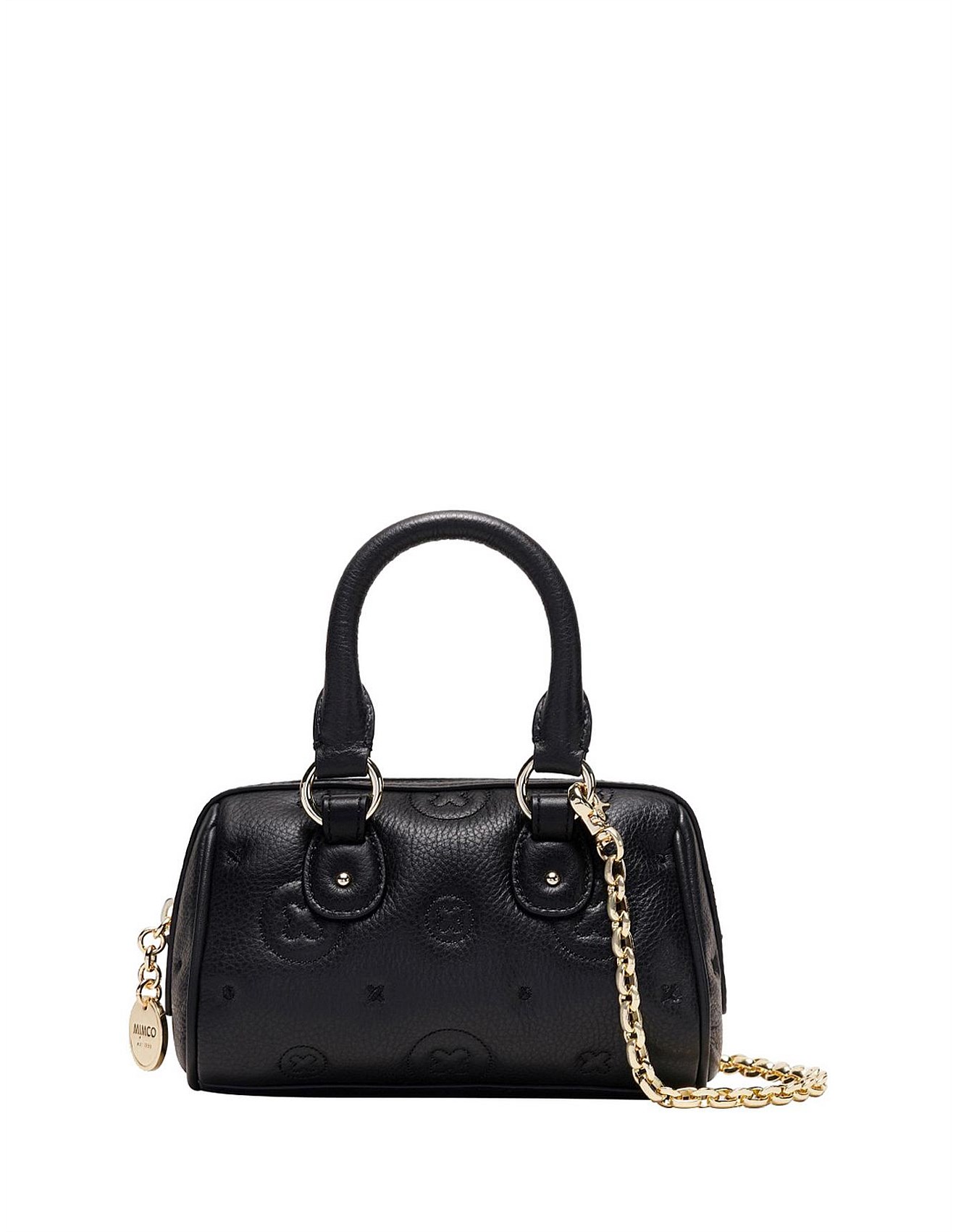 Mimco Flashback Leather Mini Bowler Crossbody Bag