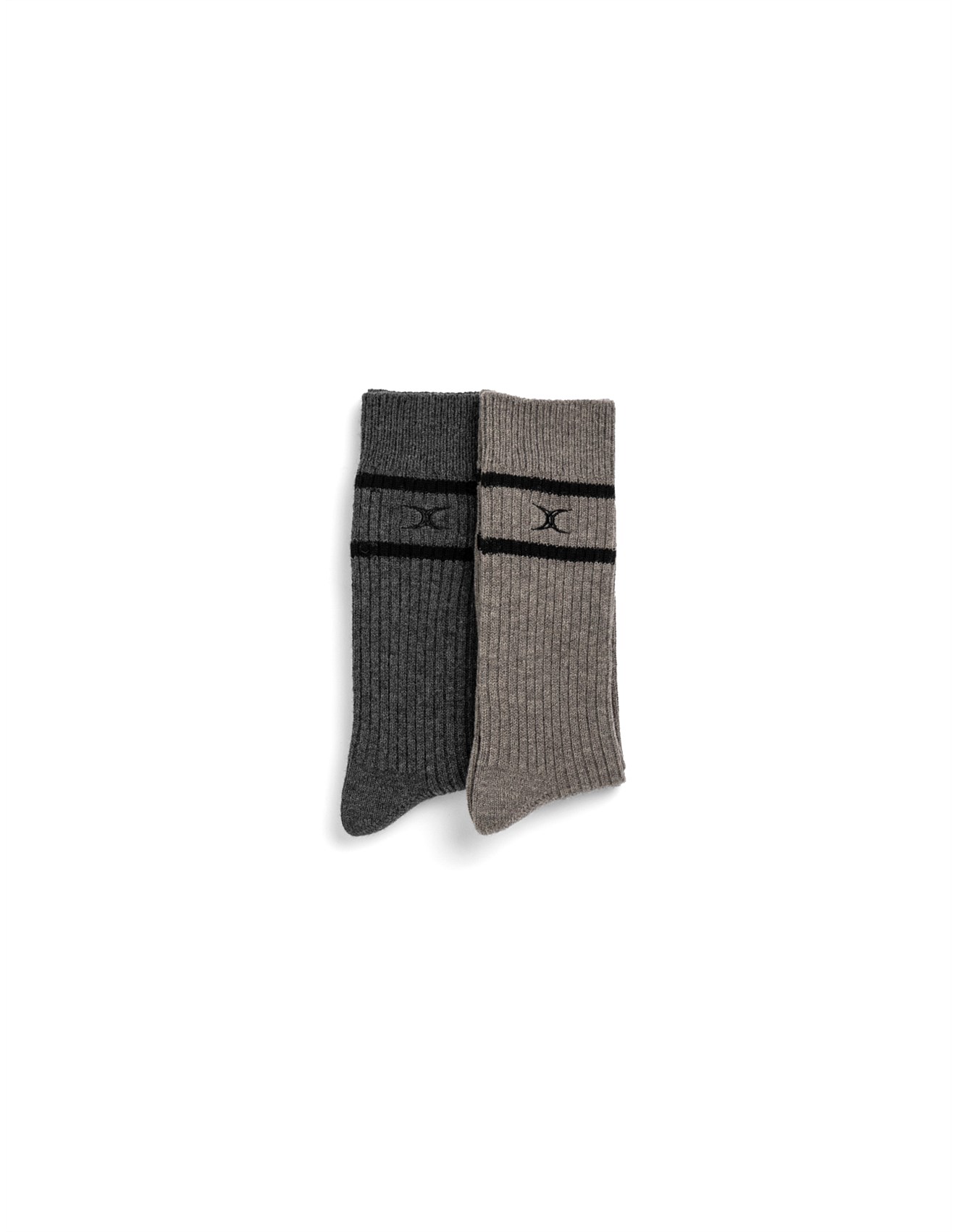 Rodd & Gunn LINE OUT SOCK TWO PACK - CHARCOAL - TAUPE