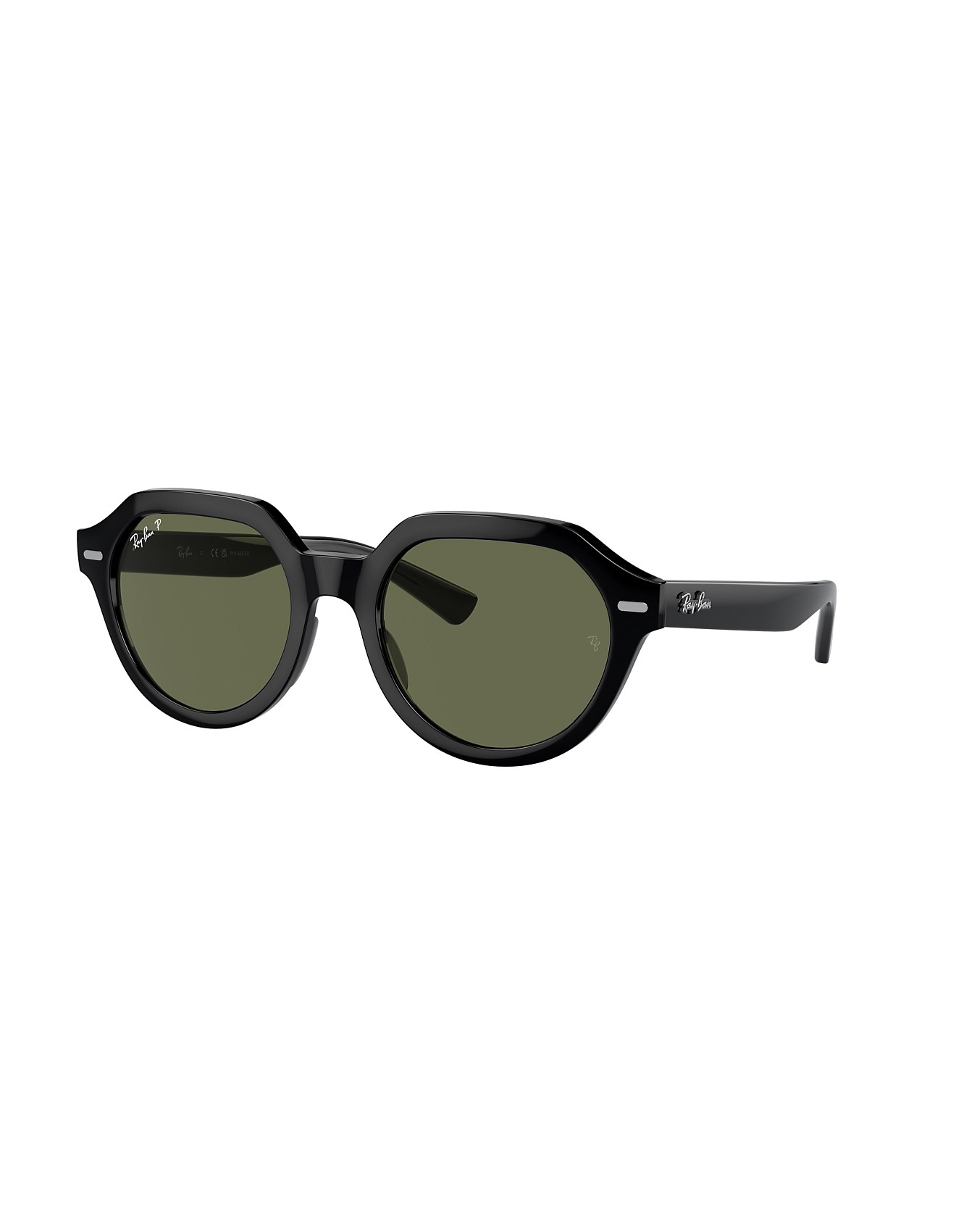 Ray-Ban GINA Square BLACK GREEN POLAR Sunglass