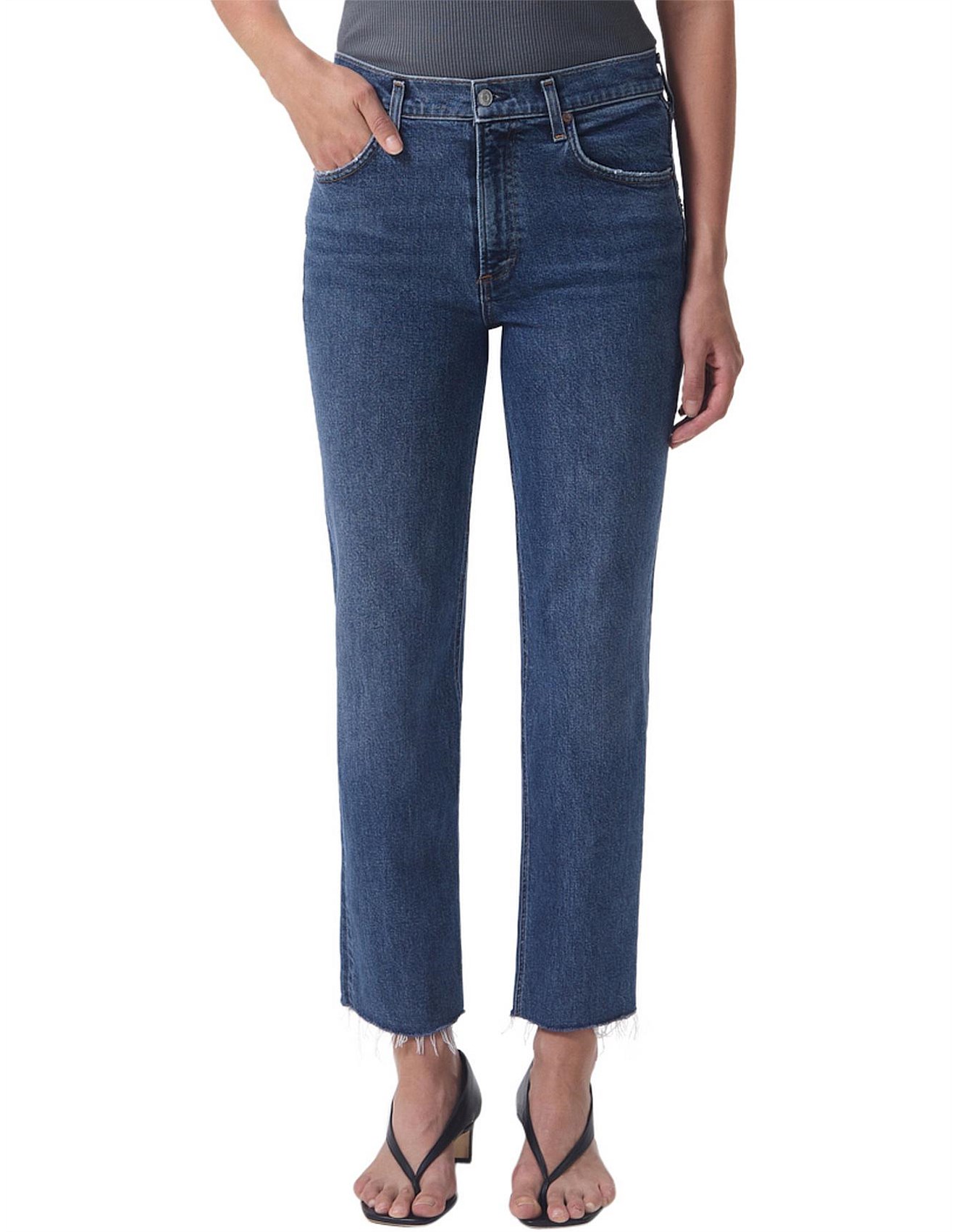 Agolde Kye Mid Rise Straight Crop Jean