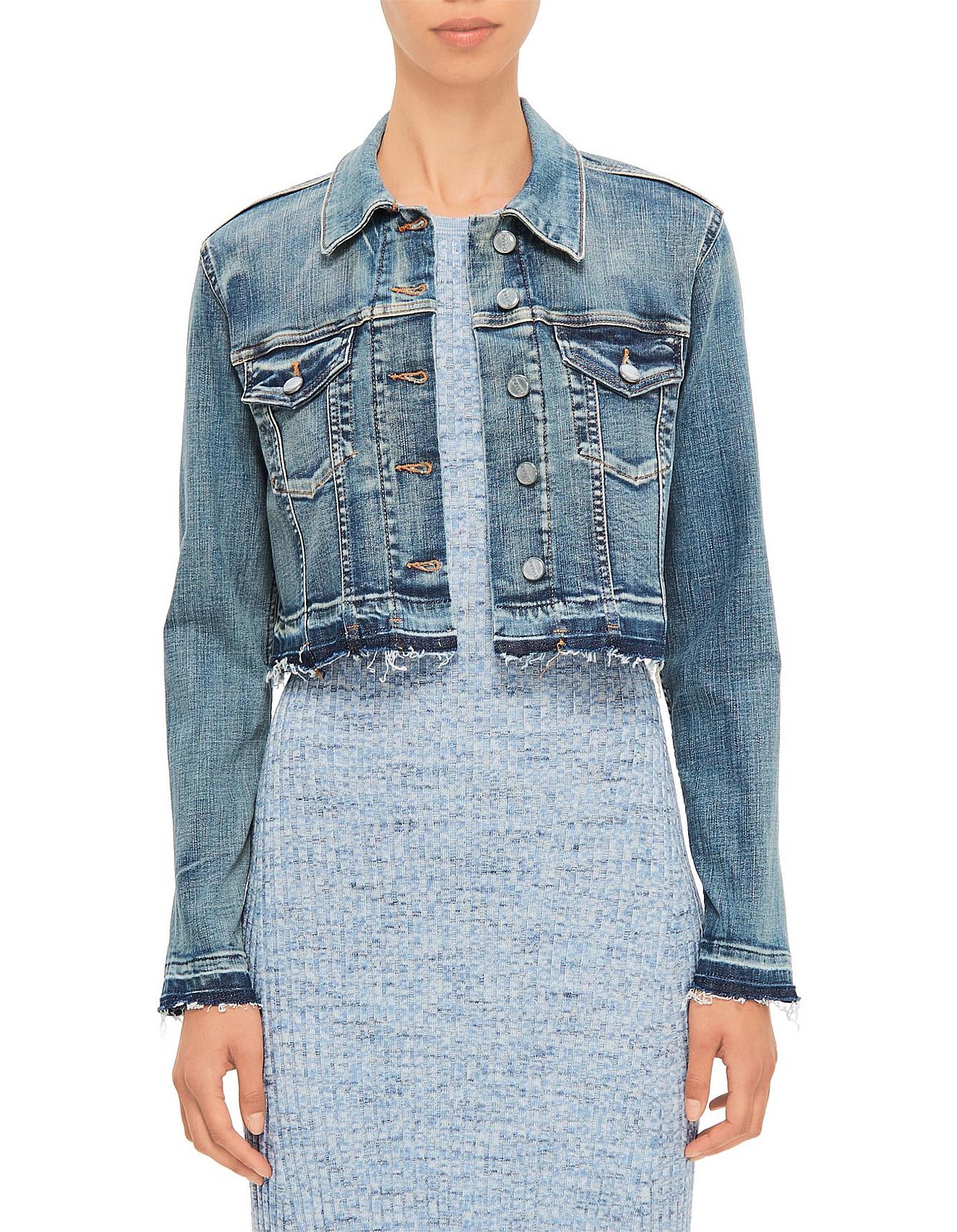 Ganni Tint Edge Cropped Denim Jacket