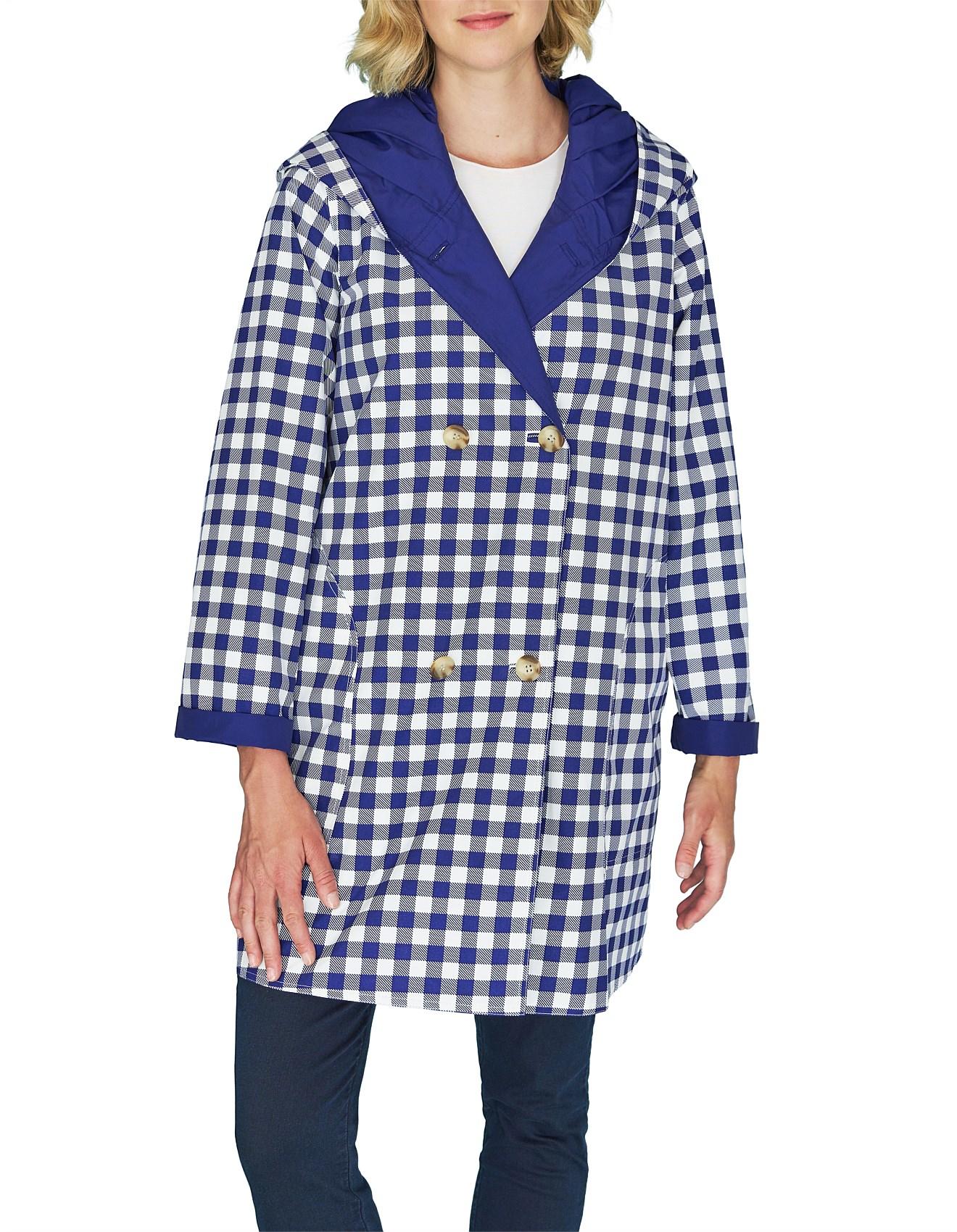 BLUE ILLUSION REVERSIBLE RAINCOAT