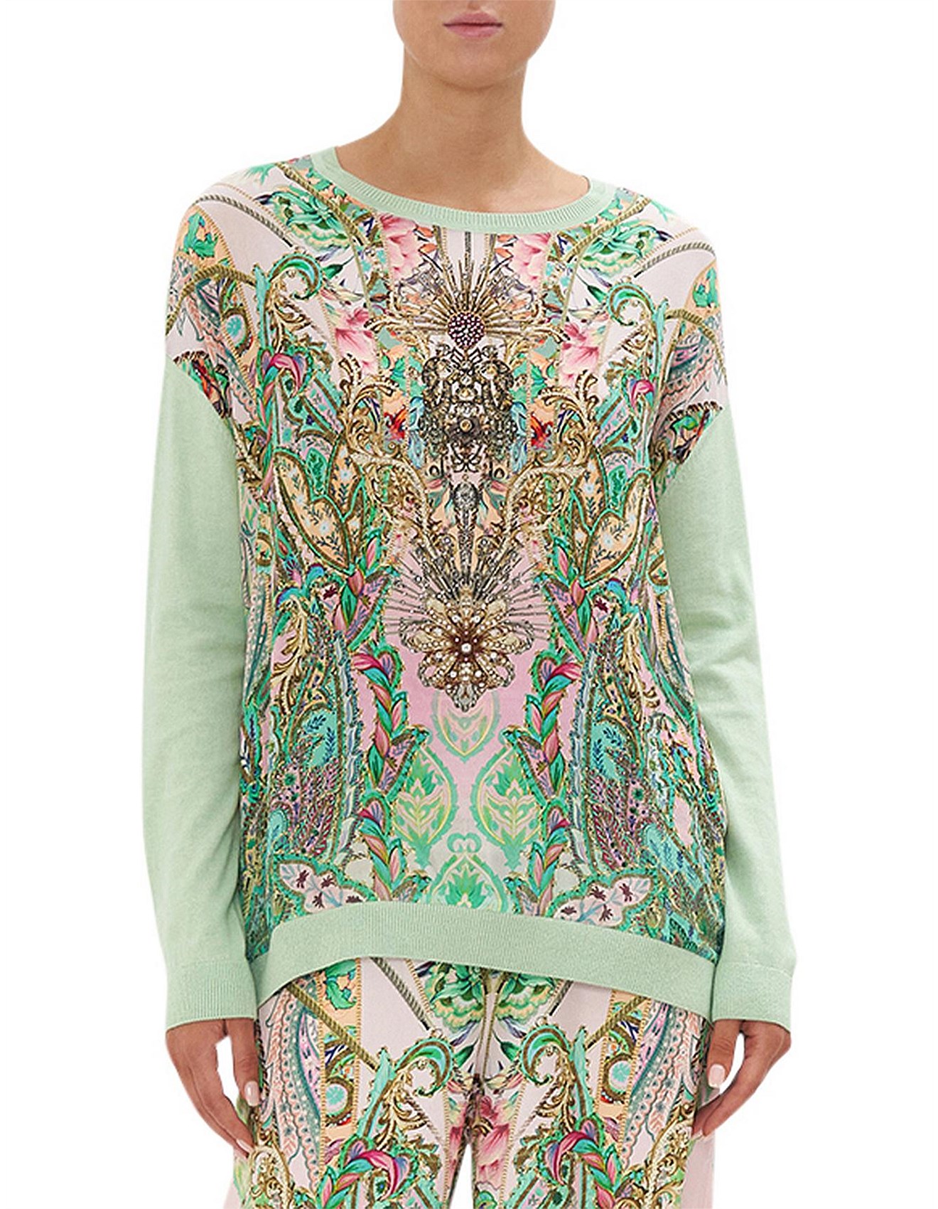 Camilla Long Sleeve Jumper with Print Front