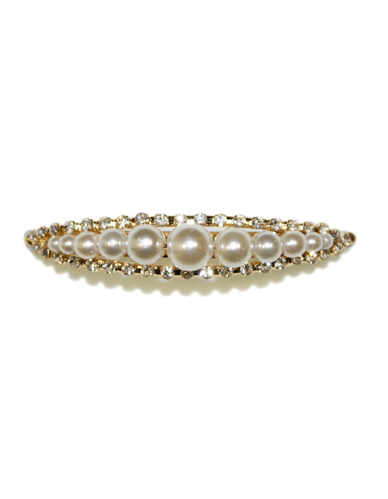 Hepburn & Co PEARL DIAMANTE SPEAR BARRETTE