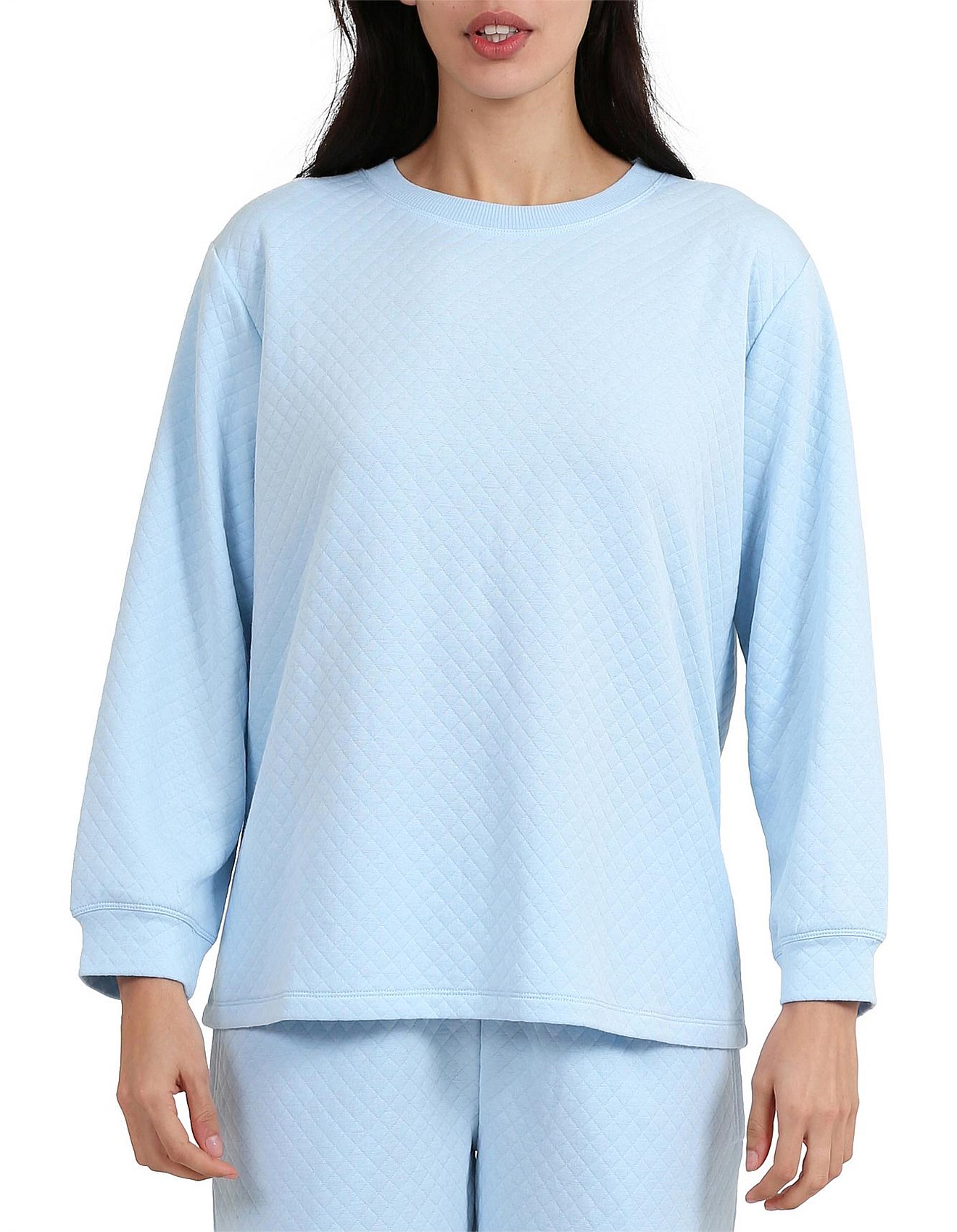 Papinelle cosy quilted crew neck long sleeve pullover