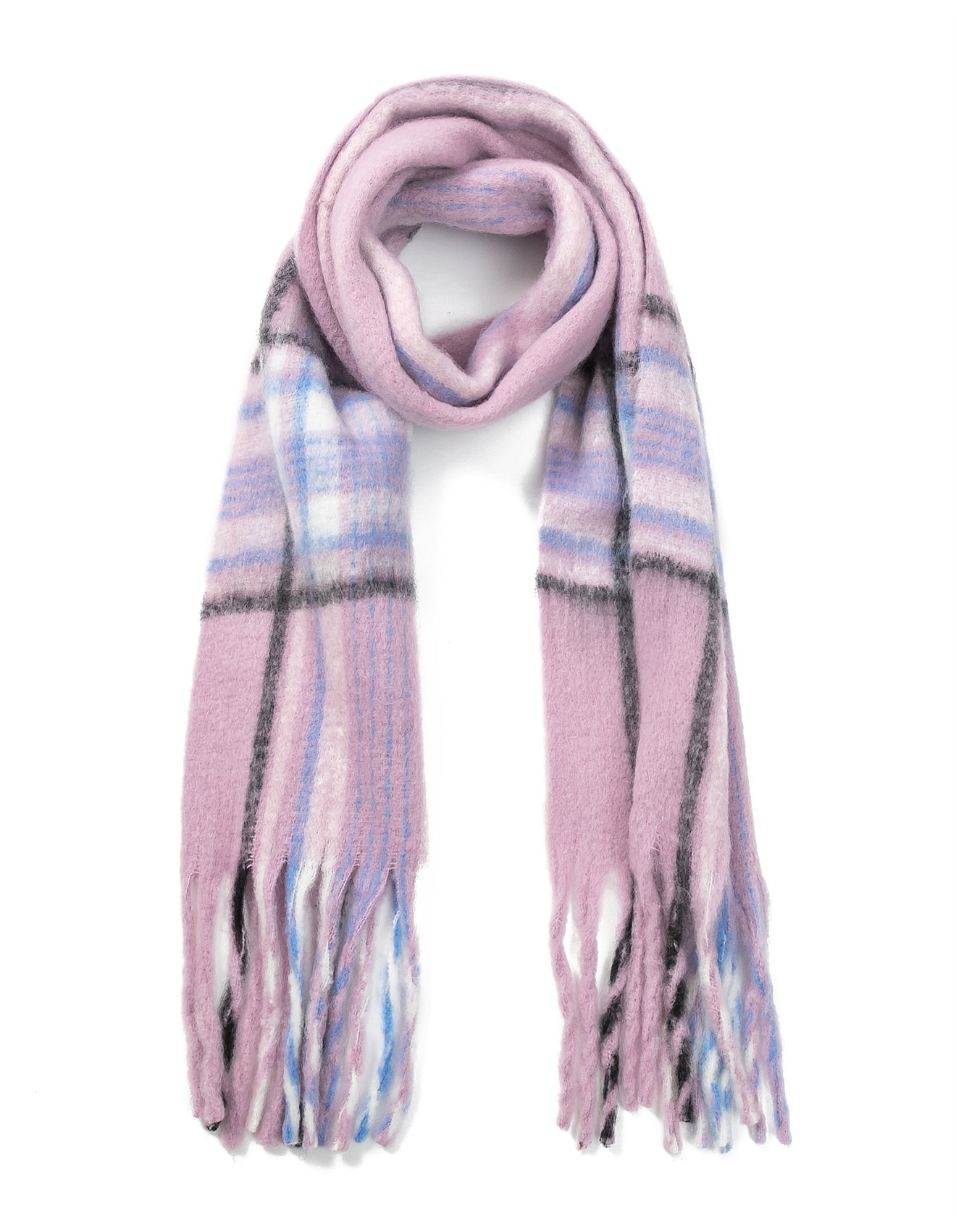 Gregory Ladner TARTAN SCARF WITH LONG FRINGE