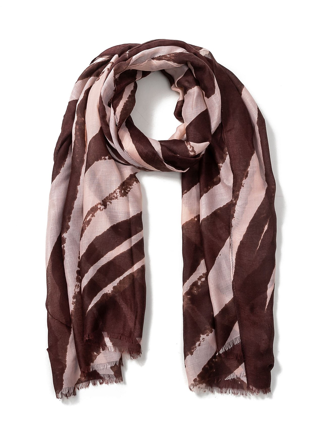 Gregory Ladner ZEBRA STRIPE PRINT SCARF