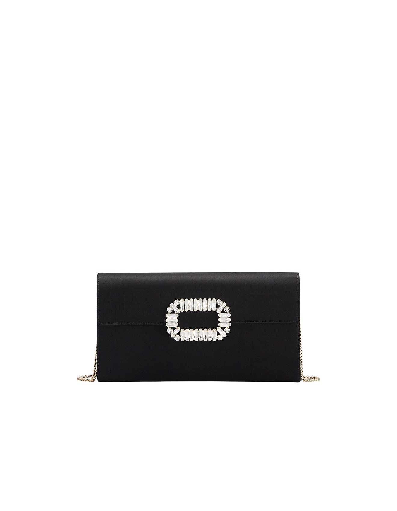 Roger Vivier SEXY CHOC BUCKLE CLUTCH IN SATIN