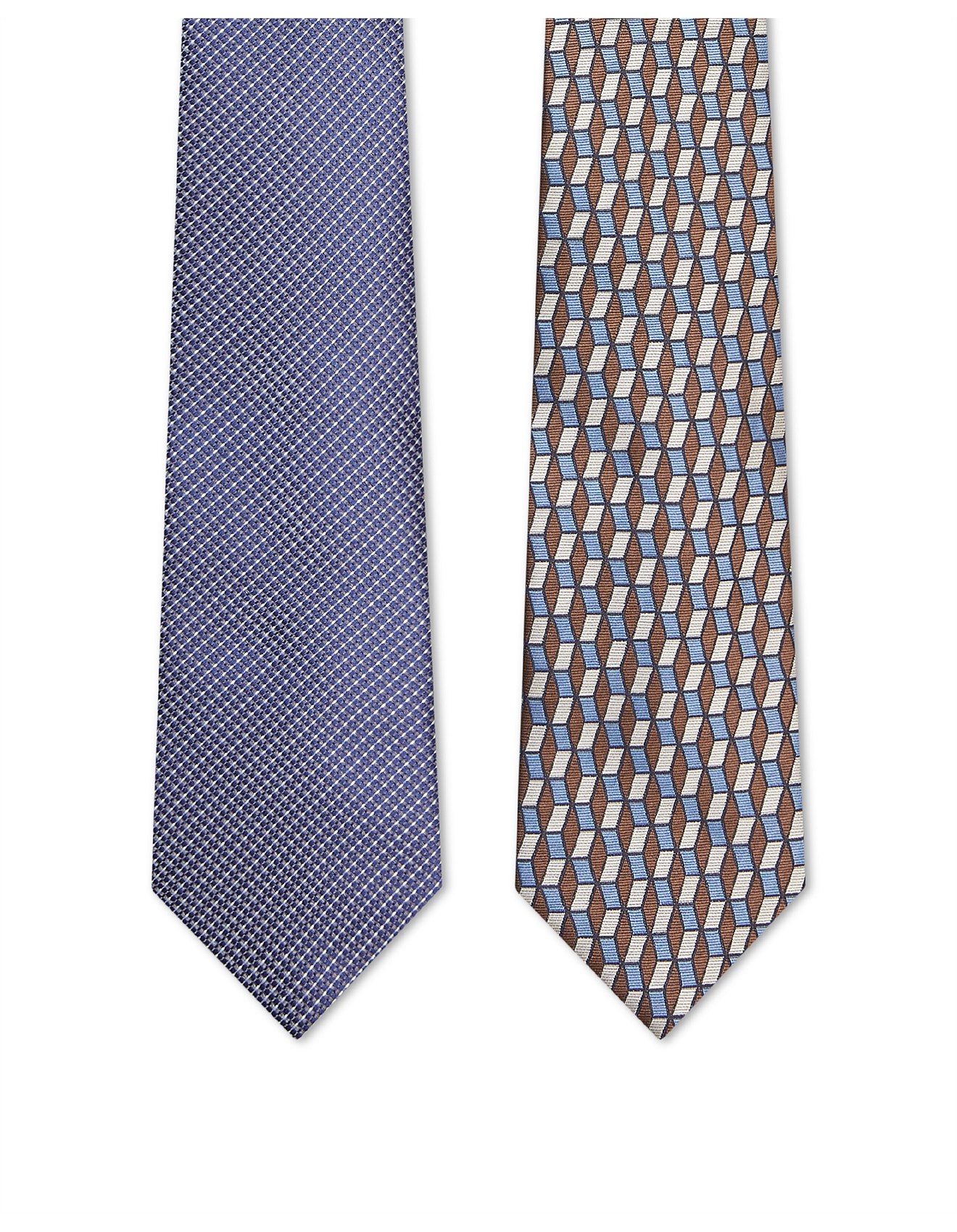 Geoffrey Beene 2PK CHECK/DOBBY TIES