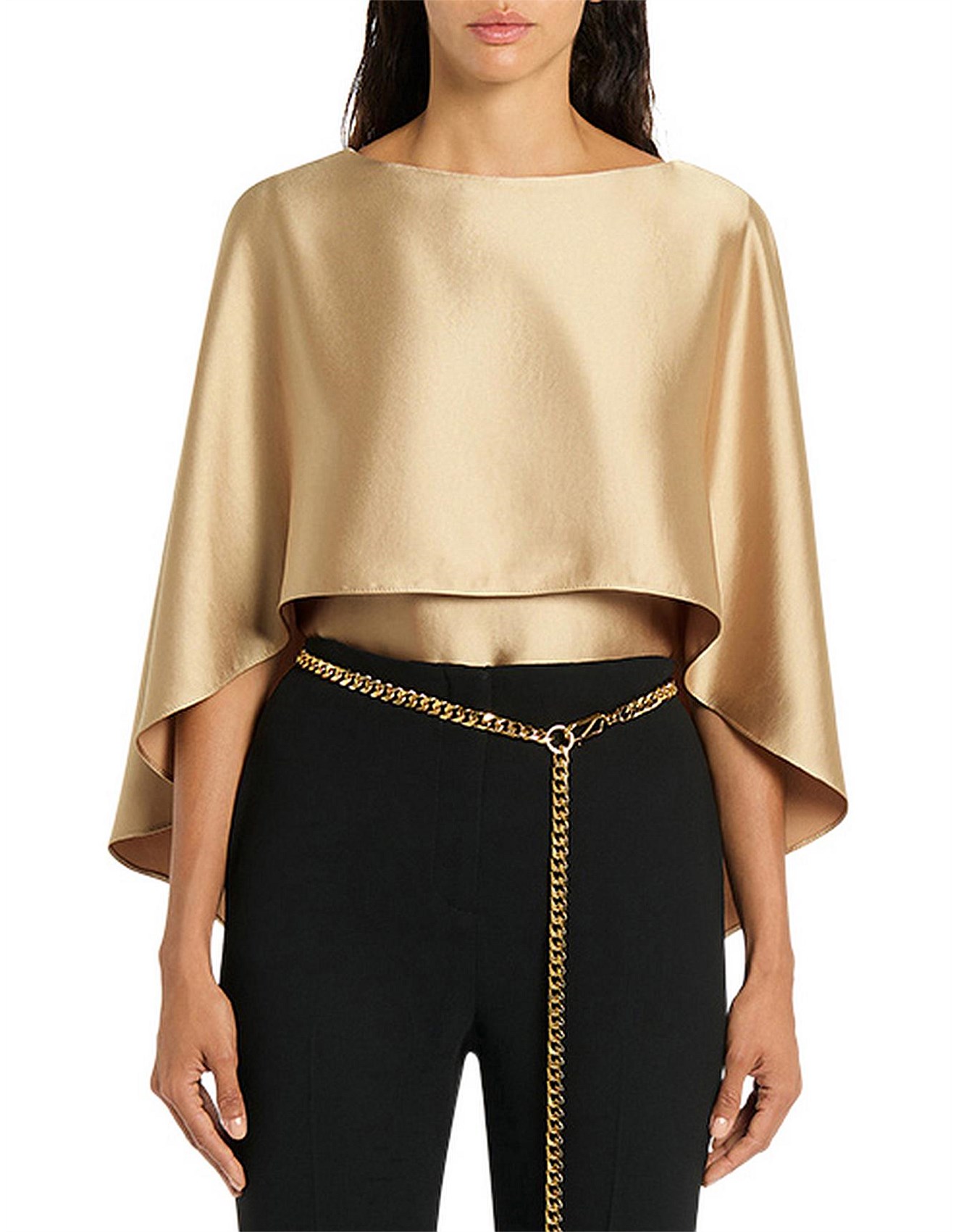 Carla Zampatti CHAMPAGNE SATIN CAPE TOP