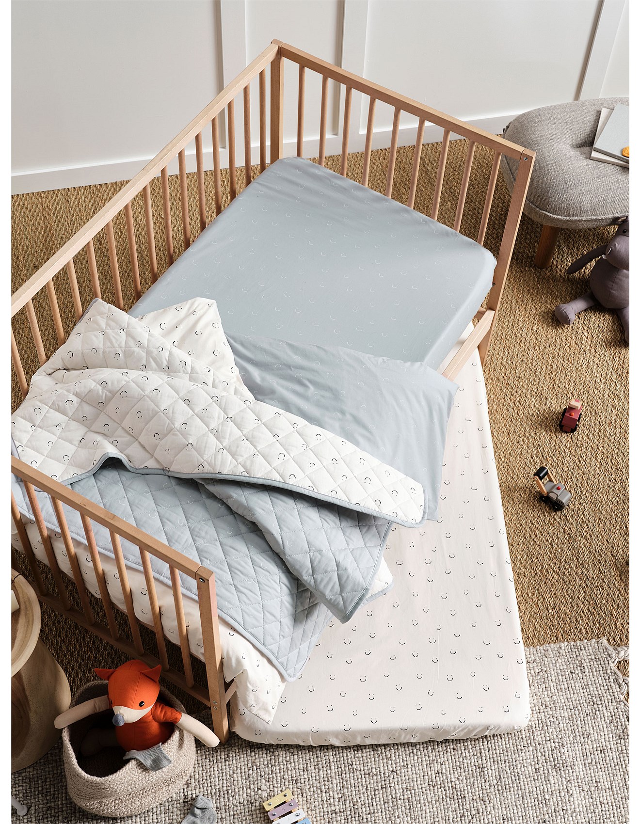 Linen House KIDS SMILES ALL ROUND COT 2 PK