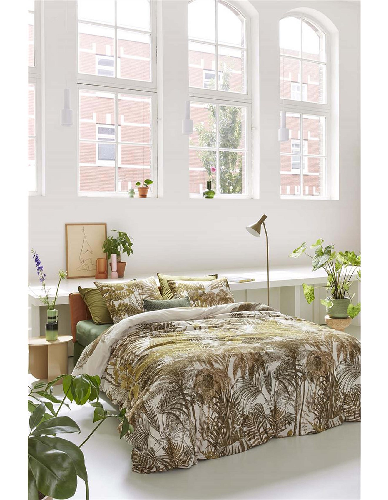 Bedding House Caribe Ochre Cotton Quilt Cover Set - Queen Bed