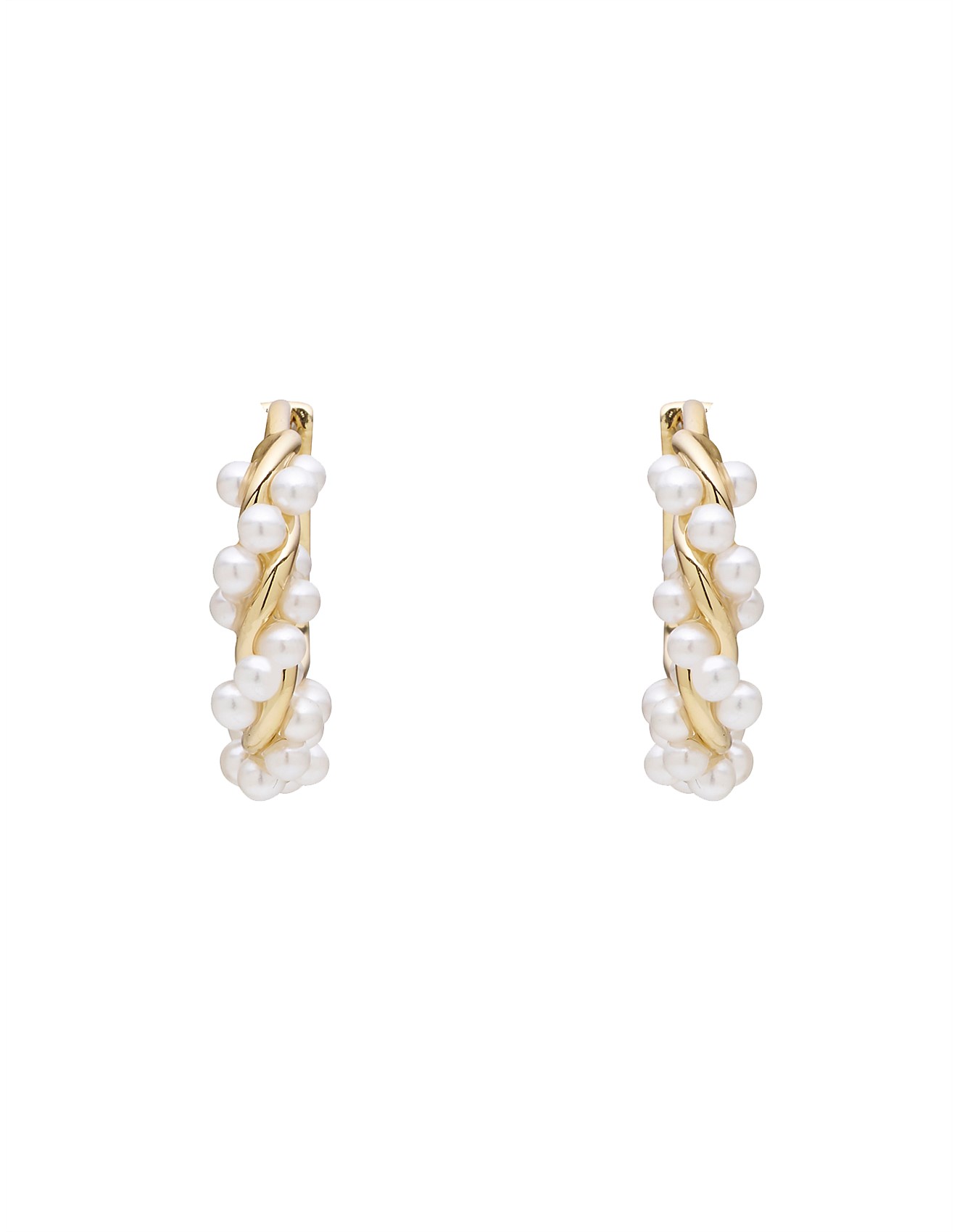 David Lawrence MINI PEARL WRAP HOOP EARRINGS