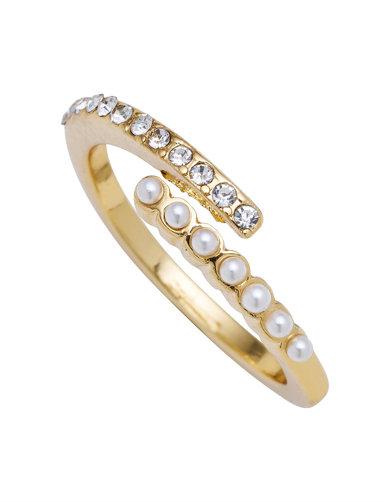 David Lawrence FINE PEARL AND STONE WRAP RING