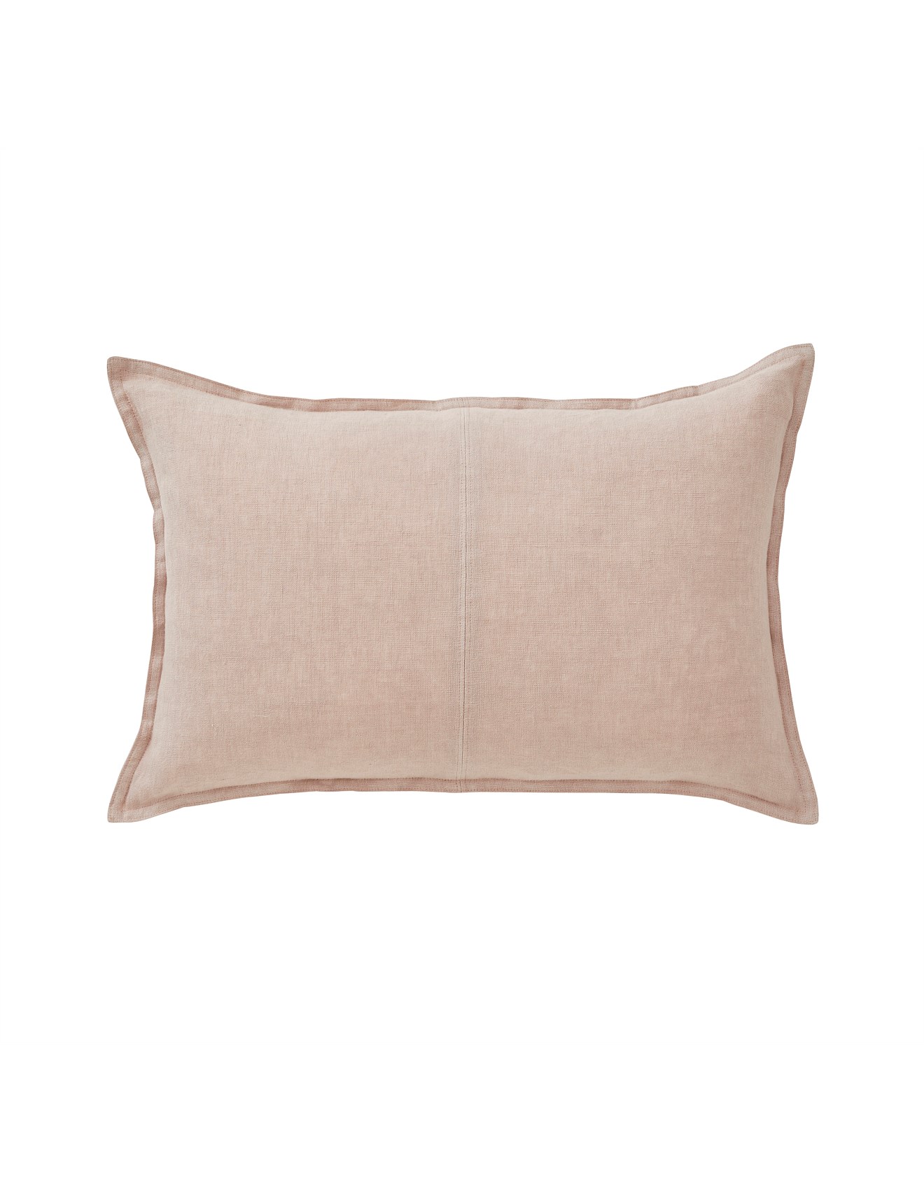 Weave Como Panelled European Linen Cushion In Blush 40x60cm