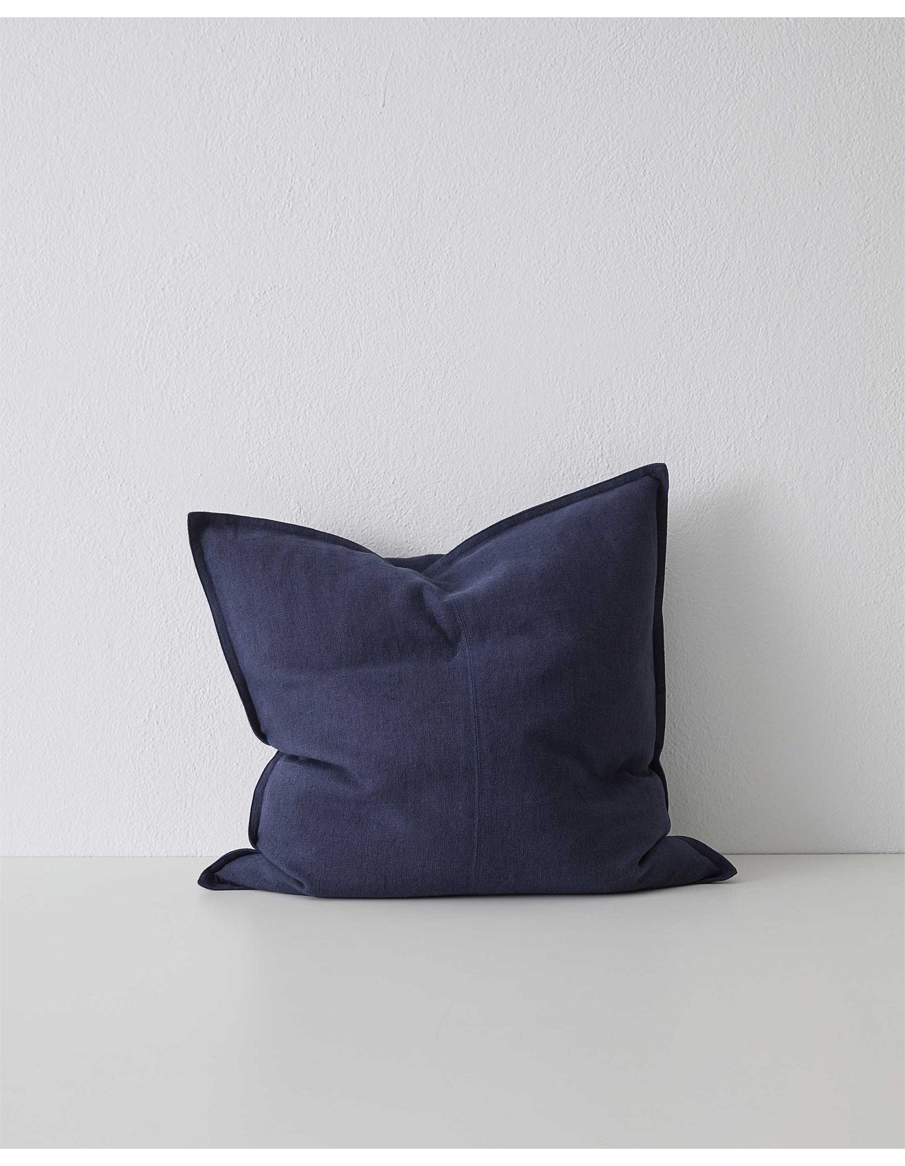 Weave Como Panelled European Linen Cushion In Ocean 50cm