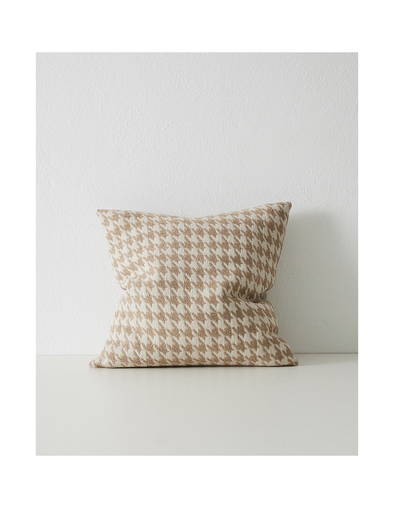 Weave Giovanni Houndstooth Boucle Cushion In Oatmeal 50cm