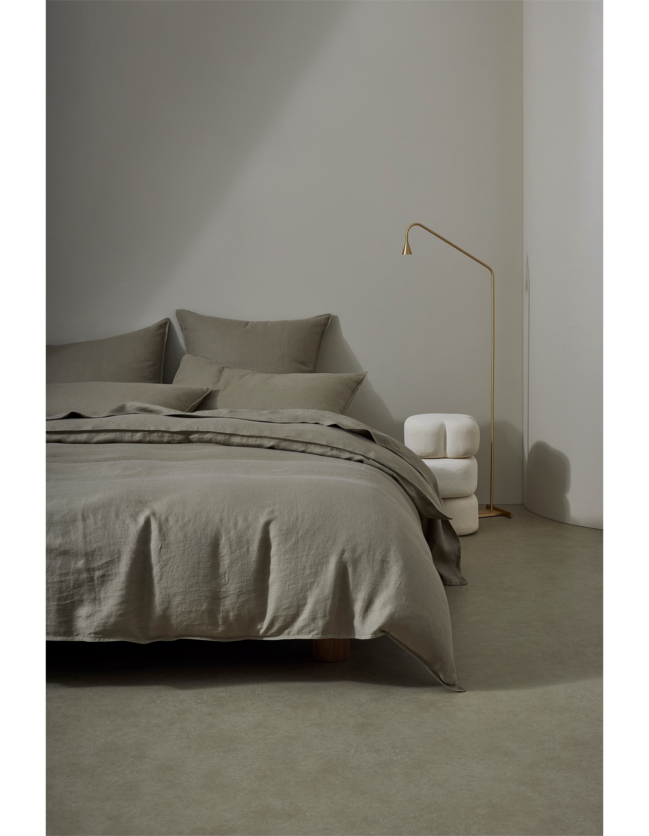 Weave Ravello Queen Linen Flat Sheet In Caper