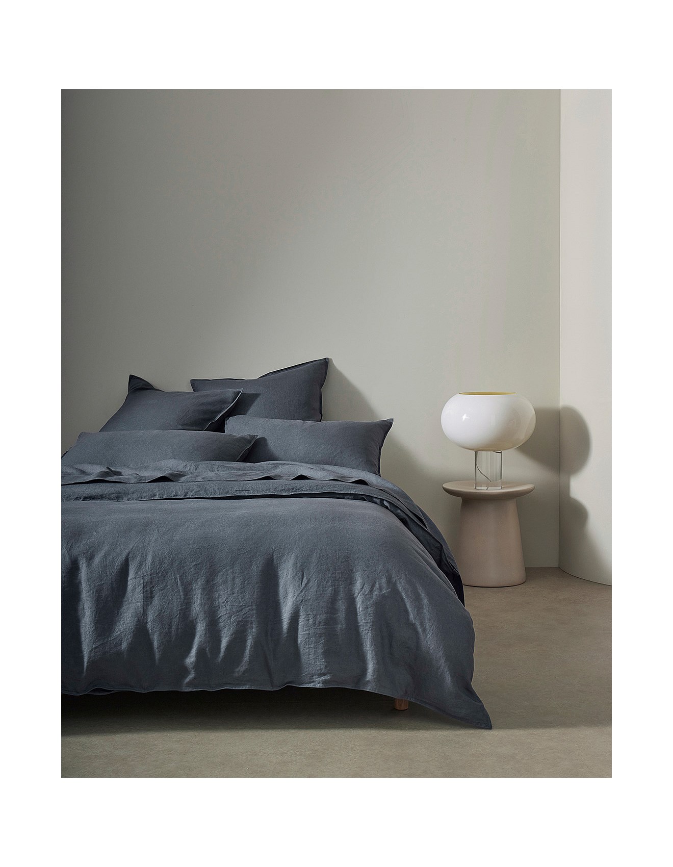 Weave Ravello Super King Linen Flat Sheet In Denim