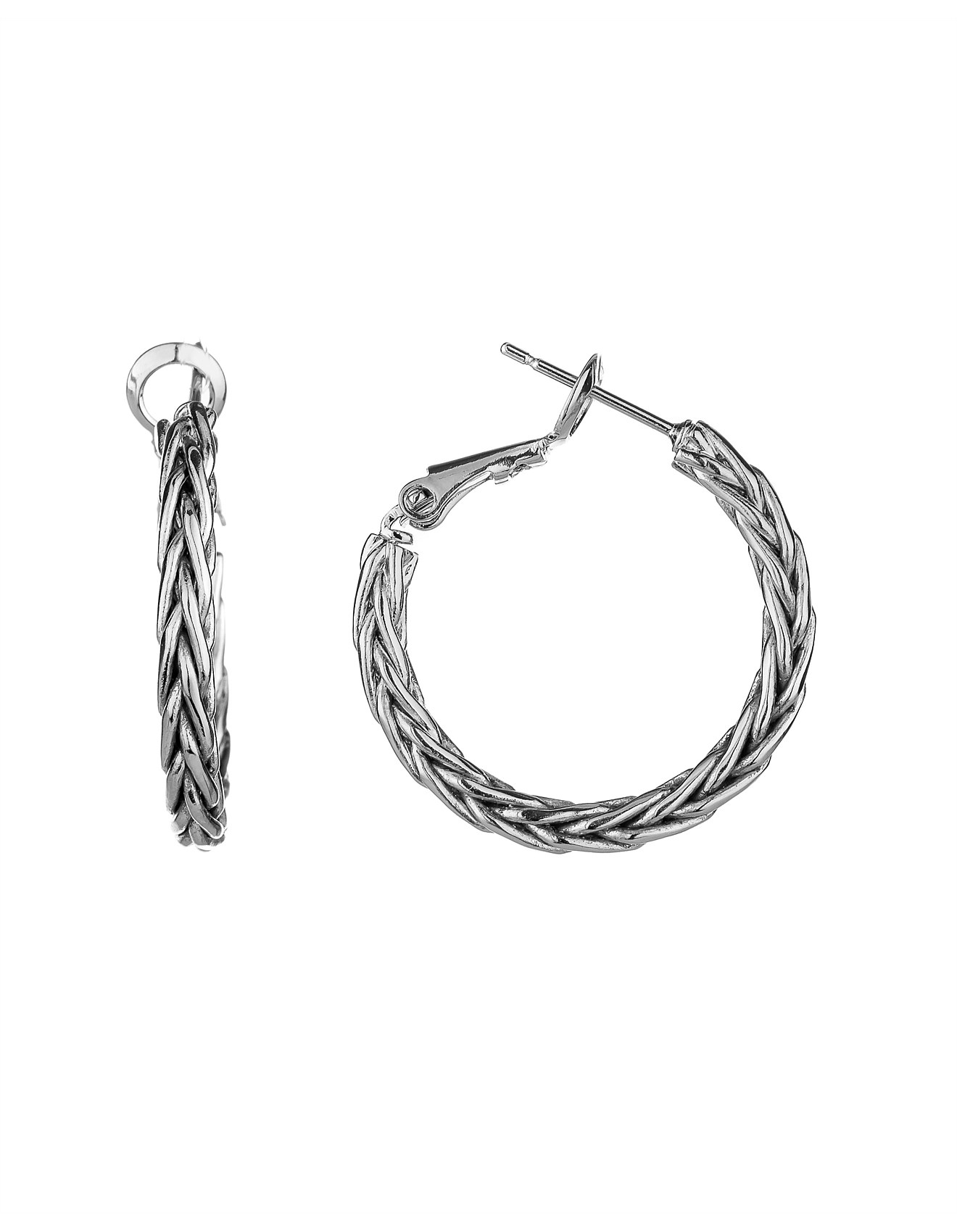 David Jones PLAITED LOOK HOOP EARRING