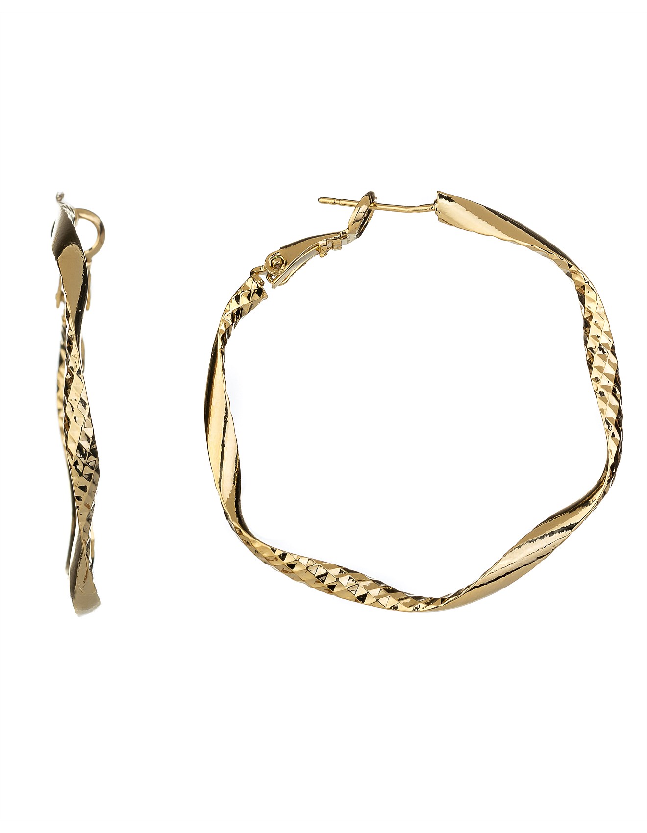 David Jones TWIST/TEXTURED HOOP EARRING