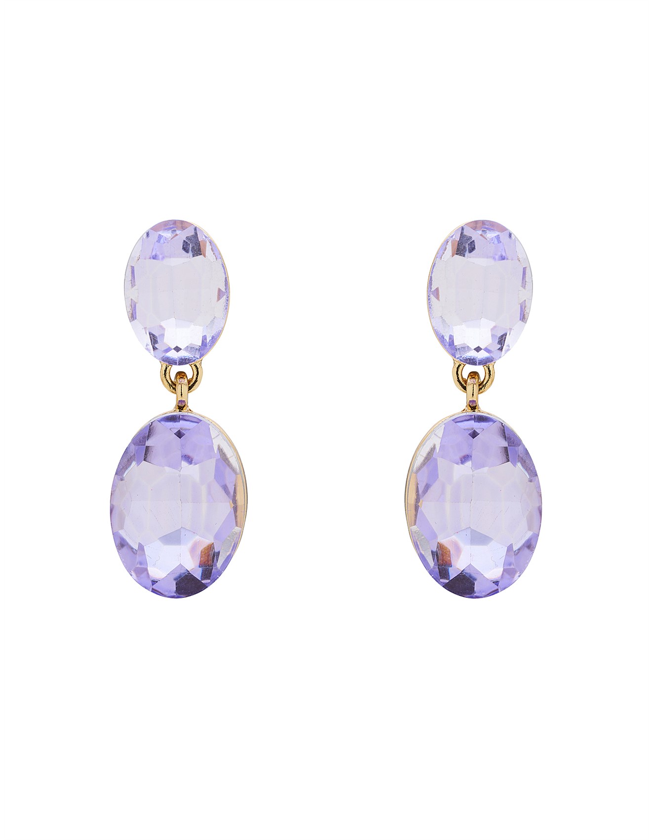 Amelie DOUBLE DROP OVAL STONE EARRING