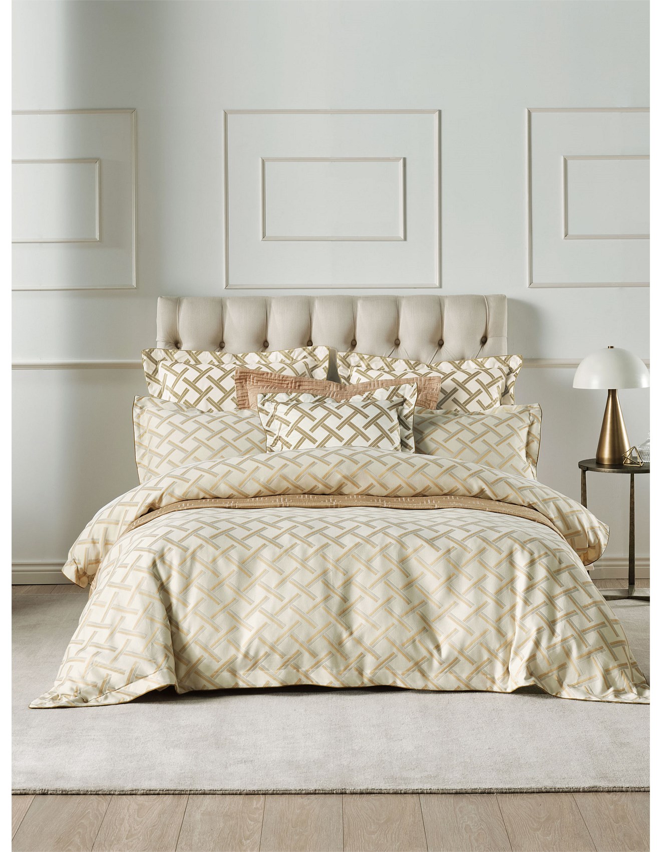 Linen House QUEEN QUILT COVER SET VALERIA CHAMPAGNE