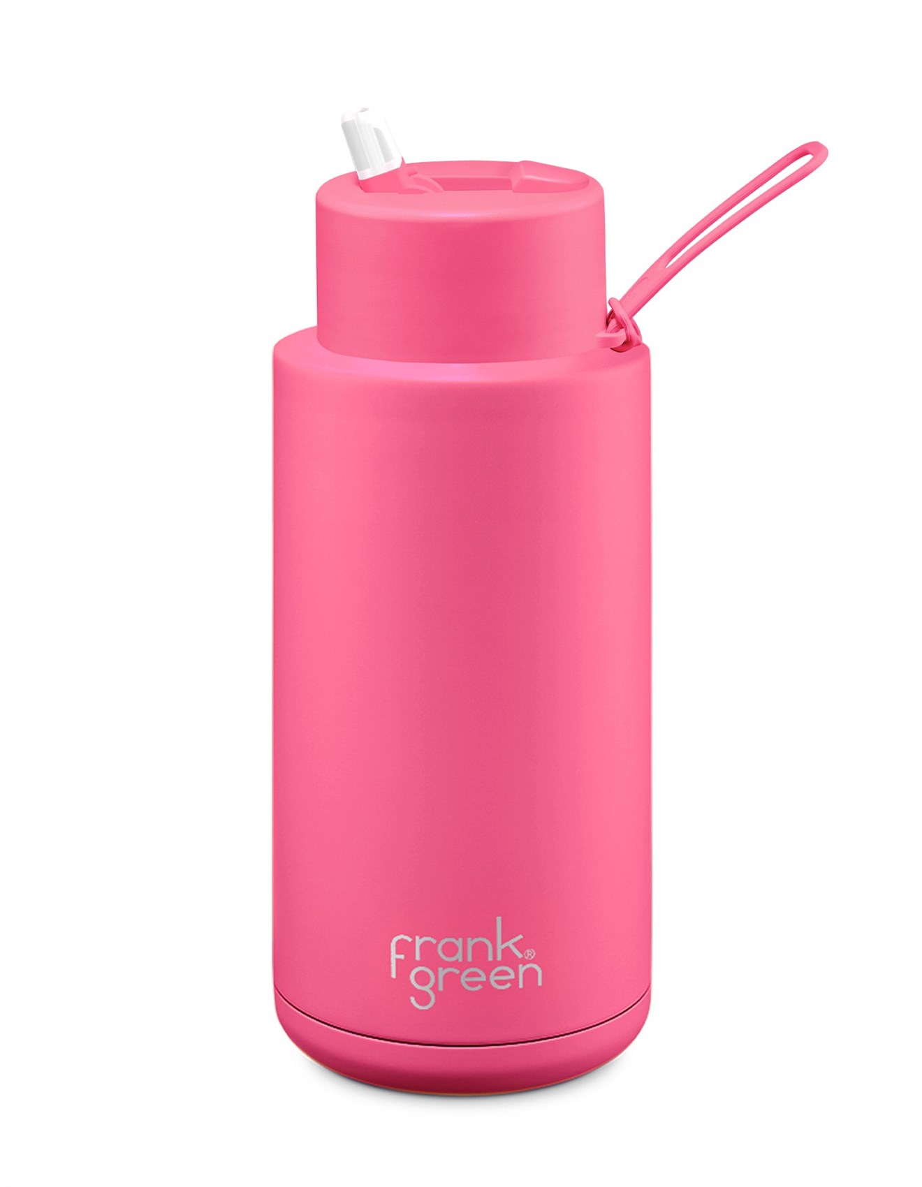 Frank Green Ultimate Ceramic Reusable Bottle w Flip Lid 1L Neon pink