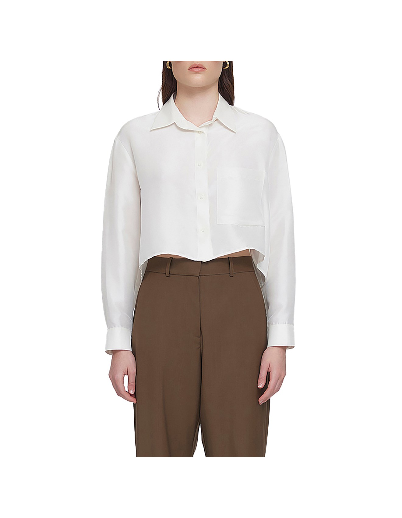 Viktoria & Woods WORTHY CROP SILK SHIRT