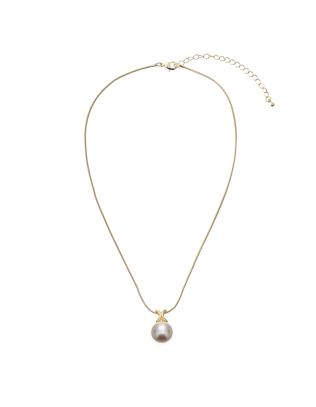 Gregory Ladner SNAKE CHAIN NECKLACE WITH PEARL DROP