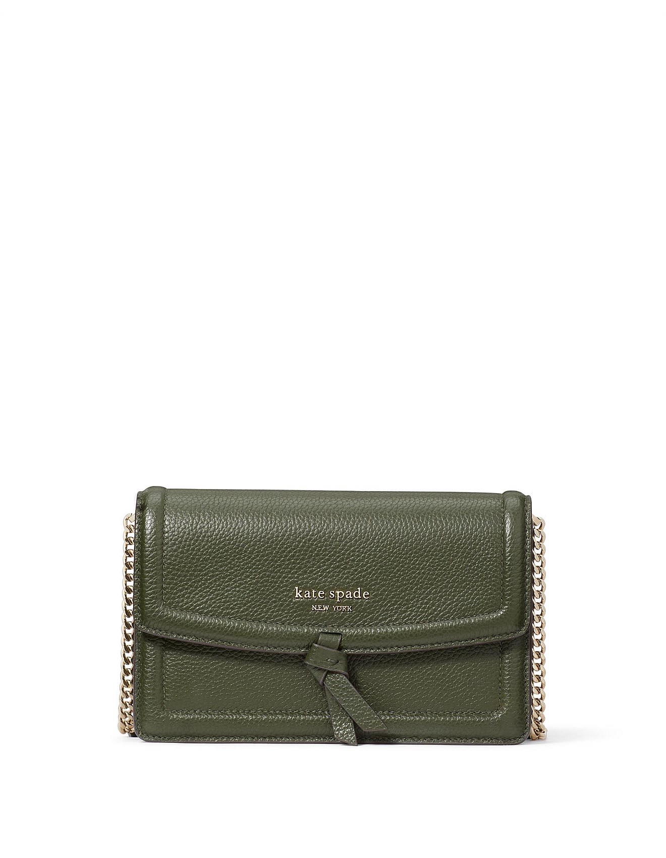 Kate Spade New York KNOTT PEBBLED LEATHER flap crossbody