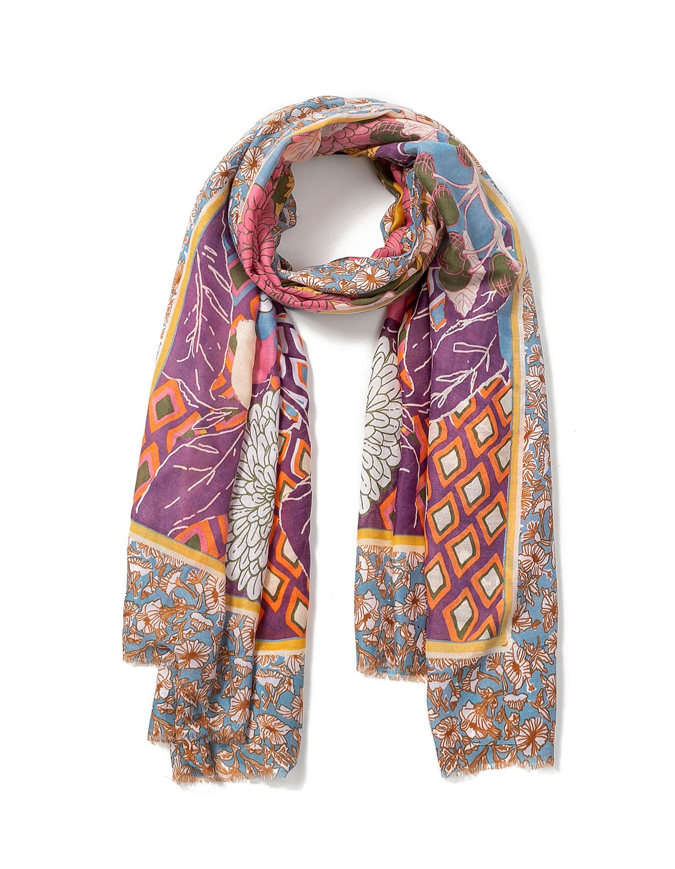 The Two Mrs Grenvilles BORDER PRINT SCARF