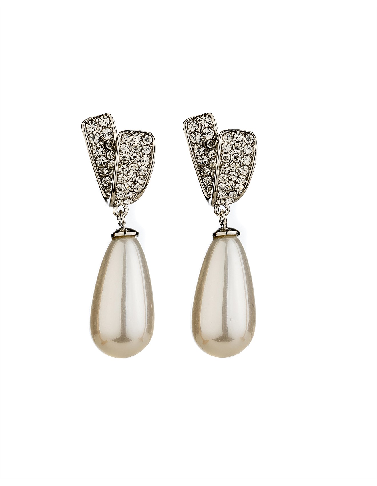 Gregory Ladner PEARL DROP EARRING WITH CUBIC ZIRCONIA DETAIL