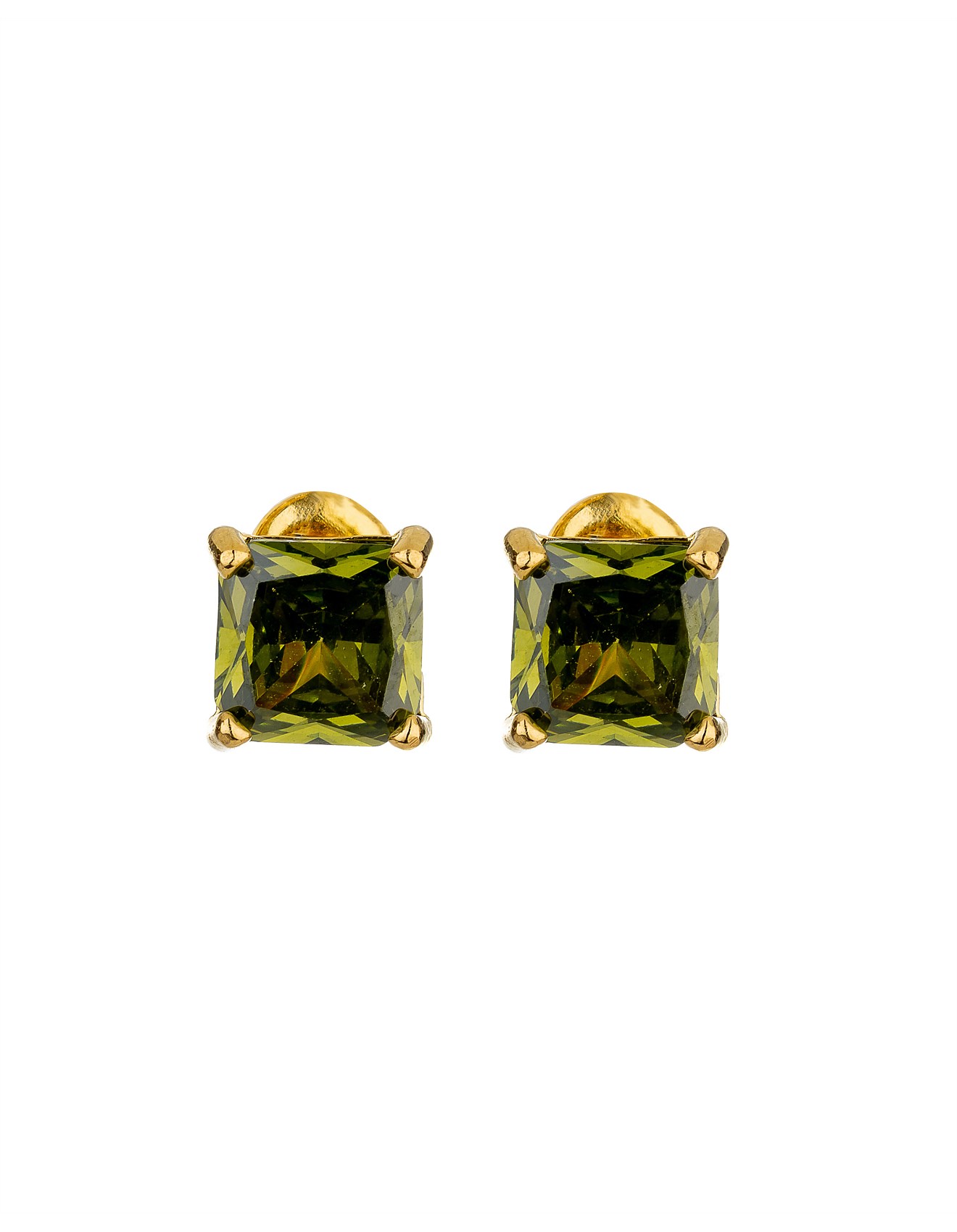 Gregory Ladner PERIDOT SQUARE CUT STONE STUD