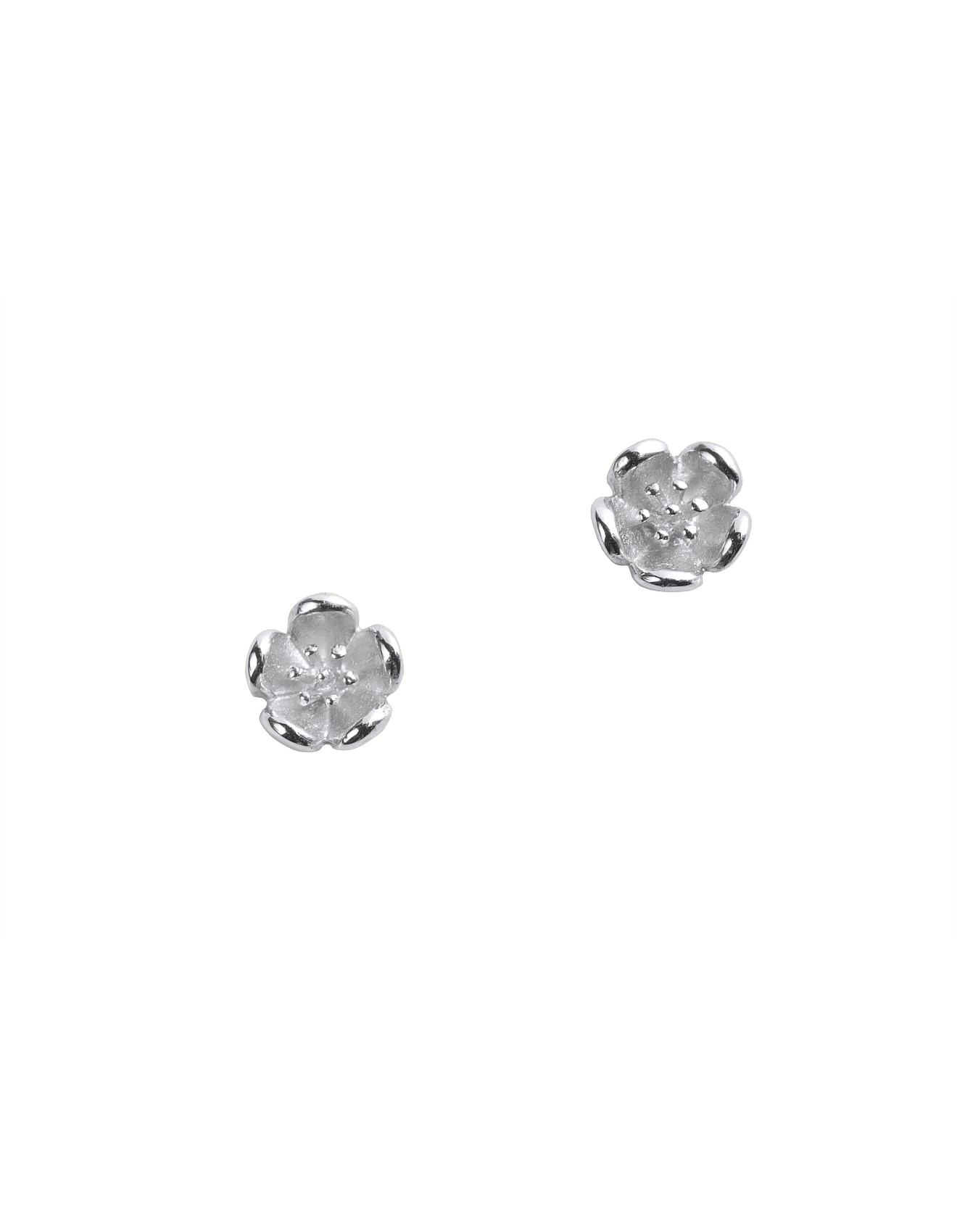 Karen Walker SILVER BOTANICAL MINI STUD EARRINGS