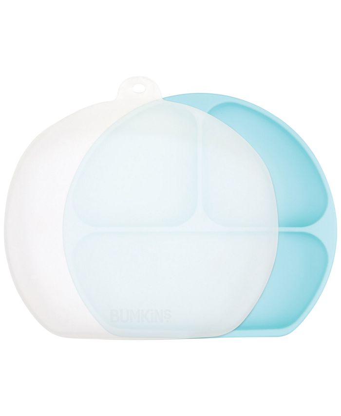 Bumkins Baby Boys or Baby Girls 3-Section Grip Dish with Lid