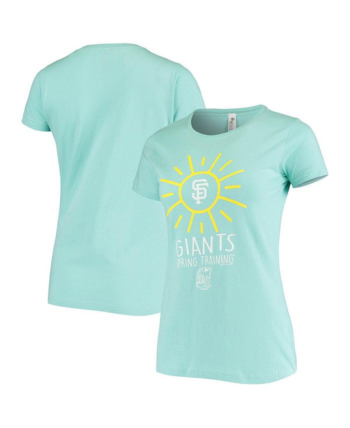 Soft As A Grape Women's Teal San Francisco Giants Spring Training Sunburst T-shirt