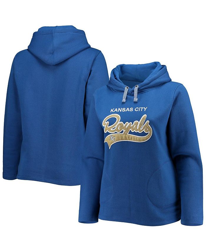 Soft As A Grape Women's Royal Kansas City Royals Plus Size Side Split Pullover Hoodie