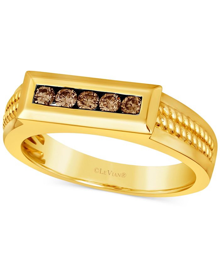 Le Vian Chocolatier? Men's Chocolate Diamond Rope Design Ring (1/3 ct. t.w.) in 14k Gold