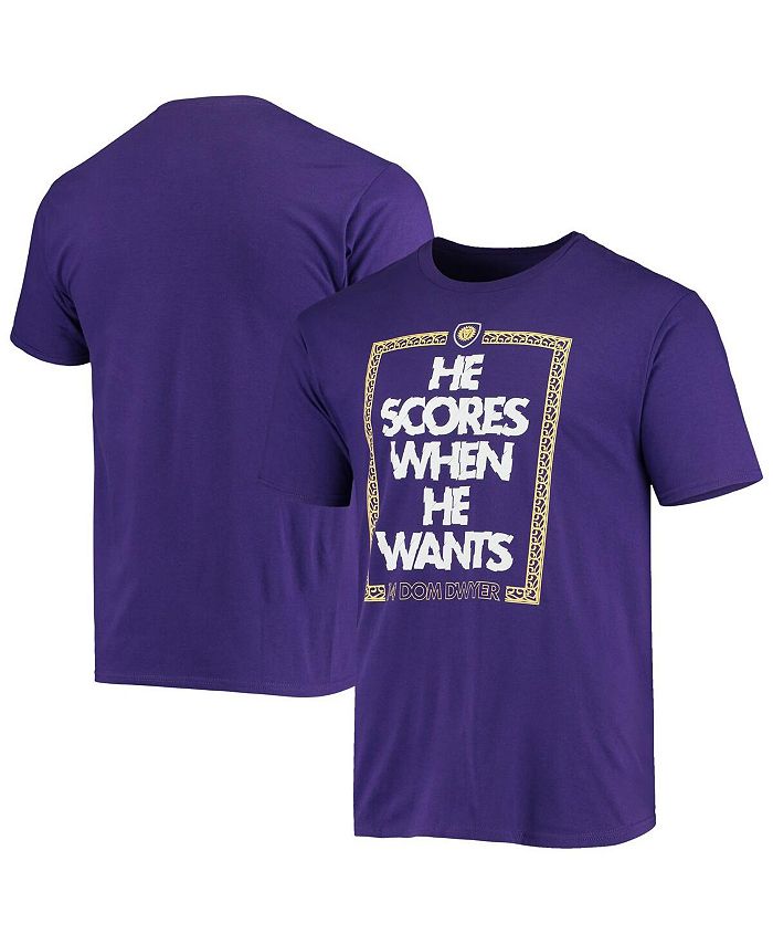 Fanatics Men's Branded Purple Dom Dwyer Orlando City SC Cotton Want Score T-shirt