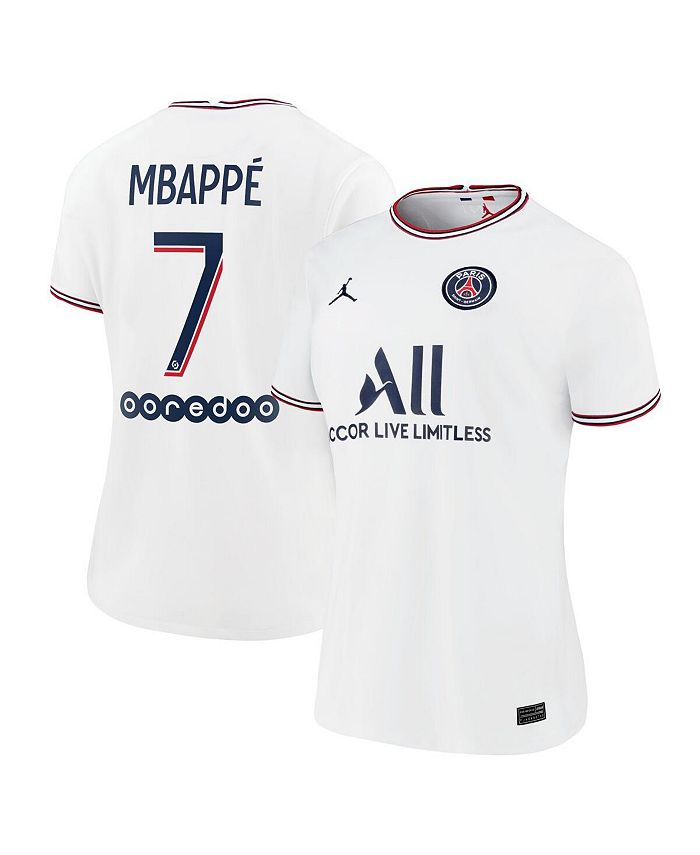 Jordan Women's Brand Kylian Mbappe White Paris Saint-Germain 2021/22 Fourth Replica Jersey