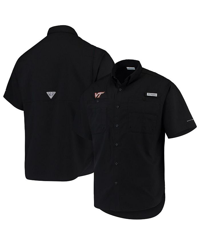 Columbia Men's Black Virginia Tech Hokies PFG Tamiami Omni-Shade Button-Down Shirt