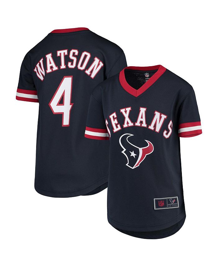 Outerstuff Big Boys Deshaun Watson Navy Houston Texans Player Name and Number Fashion Mesh V-Neck Top