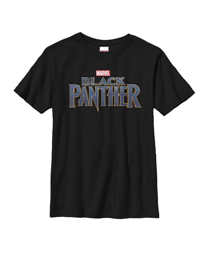 Marvel Boy's Black Panther 2018 Text Logo Child T-Shirt