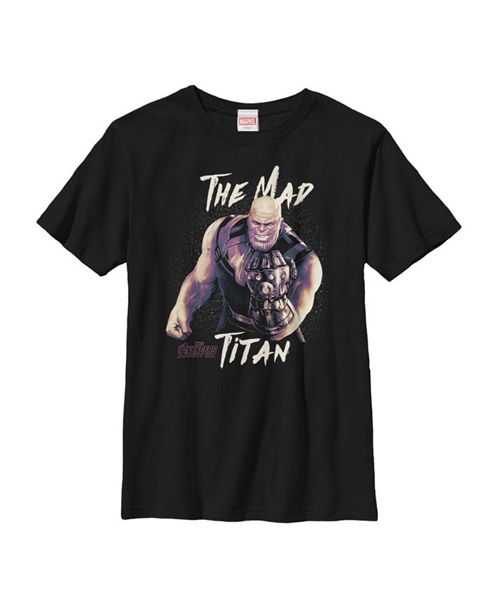 Marvel Boy's Avengers: Infinity War Mad Titan Grin Child T-Shirt