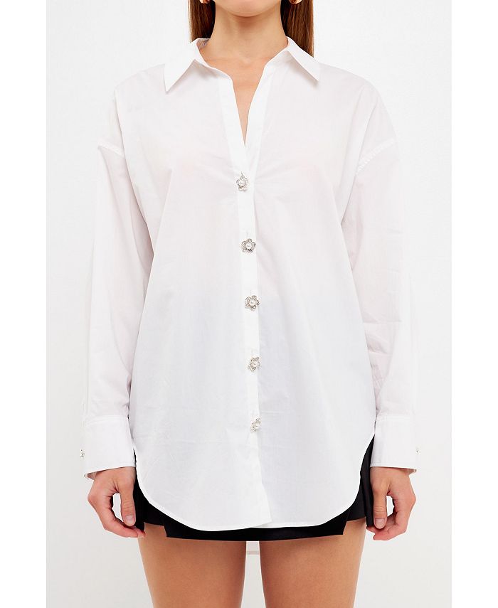 English Factory Women's Oversized Collared Shirt