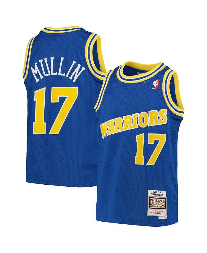 Mitchell & Ness Big Boys Chris Mullin Royal Golden State Warriors 1993-94 Hardwood Classics Swingman Throwback Jersey