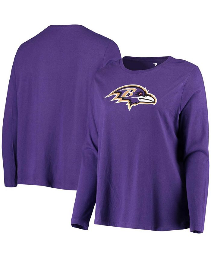 Fanatics Women's Plus Size Purple Baltimore Ravens Primary Logo Long Sleeve T-shirt