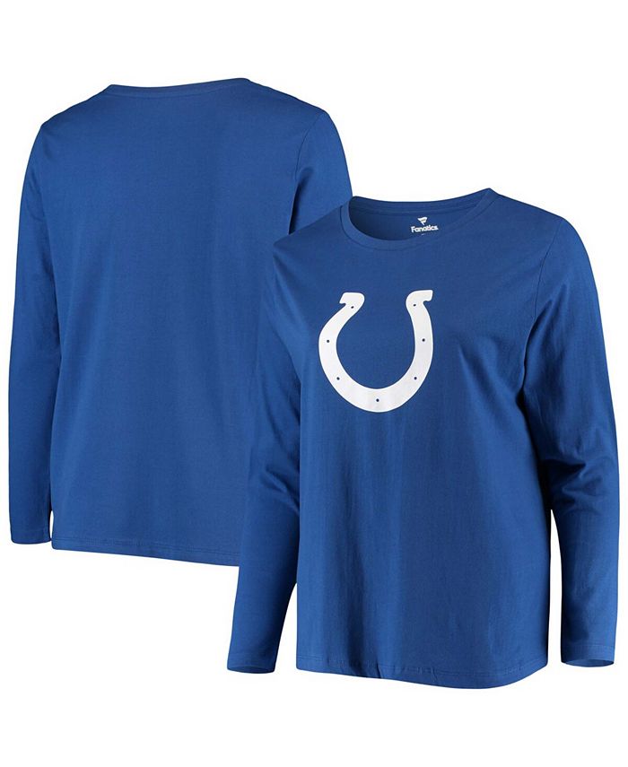 Fanatics Women's Plus Size Royal Indianapolis Colts Primary Logo Long Sleeve T-shirt