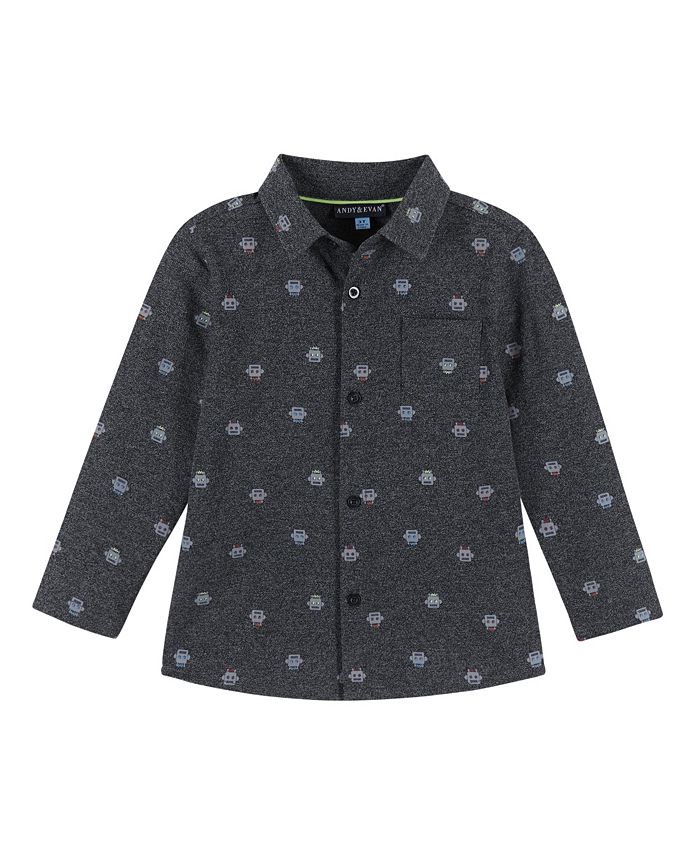 Andy & Evan Toddler/Child Boys Robot Button Down Shirt